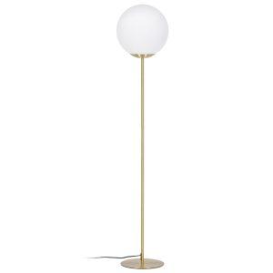 Bílá skleněná stojací lampa Kave Home Mahala 150 cm