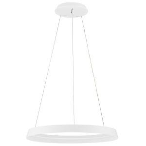 Bílé kovové závěsné LED světlo Nova Luce Ormi 60 cm