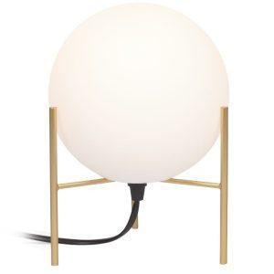 Bílo zlatá skleněná stolní lampa Kave Home Seina