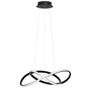 Černé kovové závěsné LED světlo Nova Luce Amara 56 cm