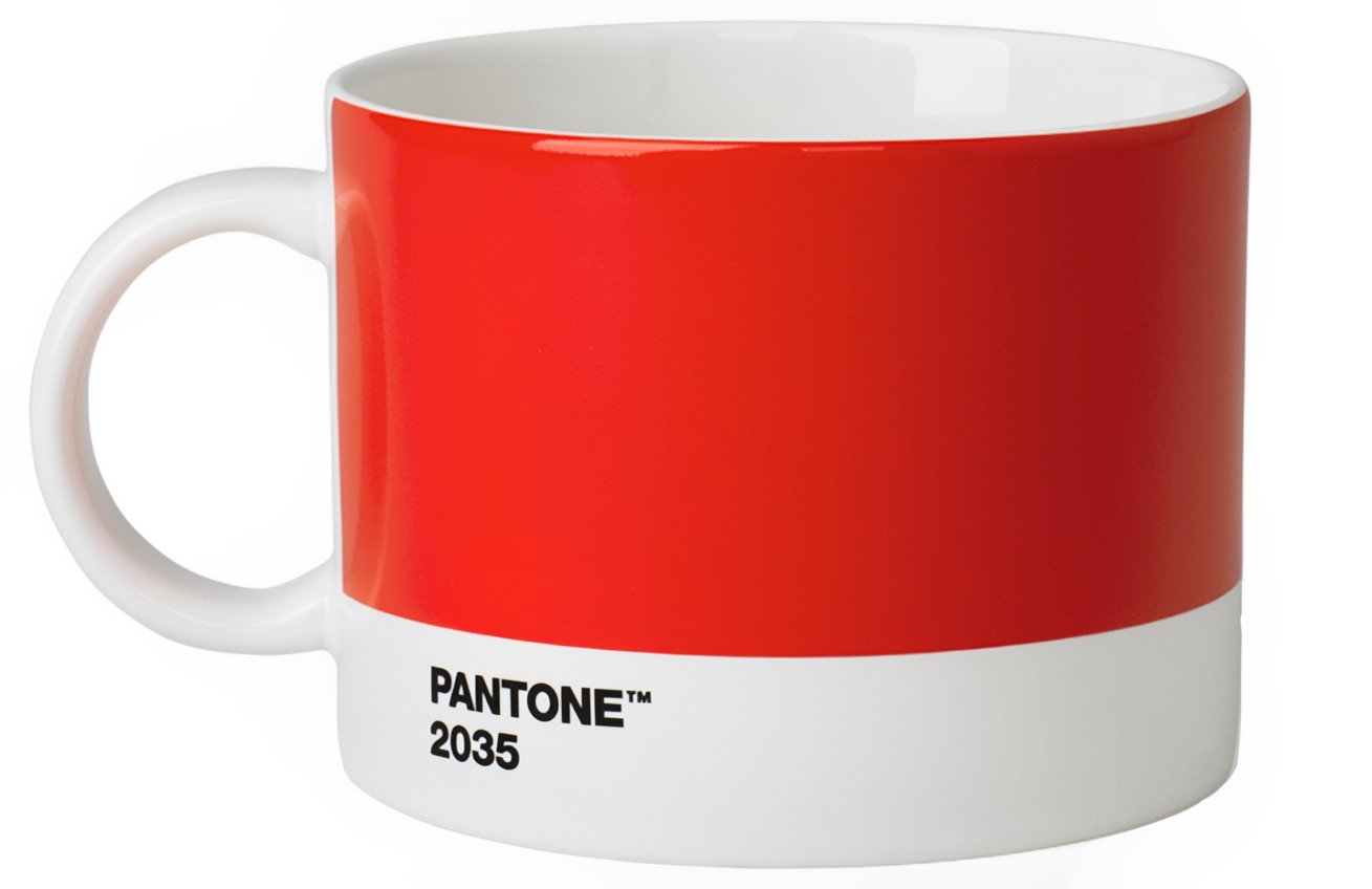 Červený porcelánový hrnek Pantone Red 2035 475 ml