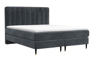 Maison de Rêve Antracitová sametová postel boxspring KOBBE 180 x 200 cm