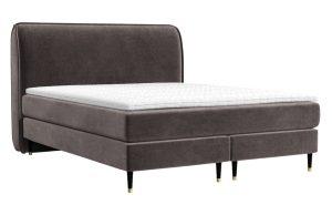 Maison de Rêve Hnědá sametová postel boxspring OFFO 160 x 200 cm