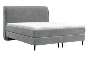 Maison de Rêve Šedá sametová postel boxspring OFFO 180 x 200 cm