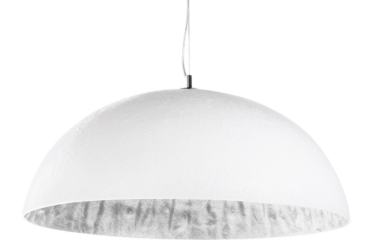 Moebel Living Bílostříbrné závěsné světlo Dome 70 cm