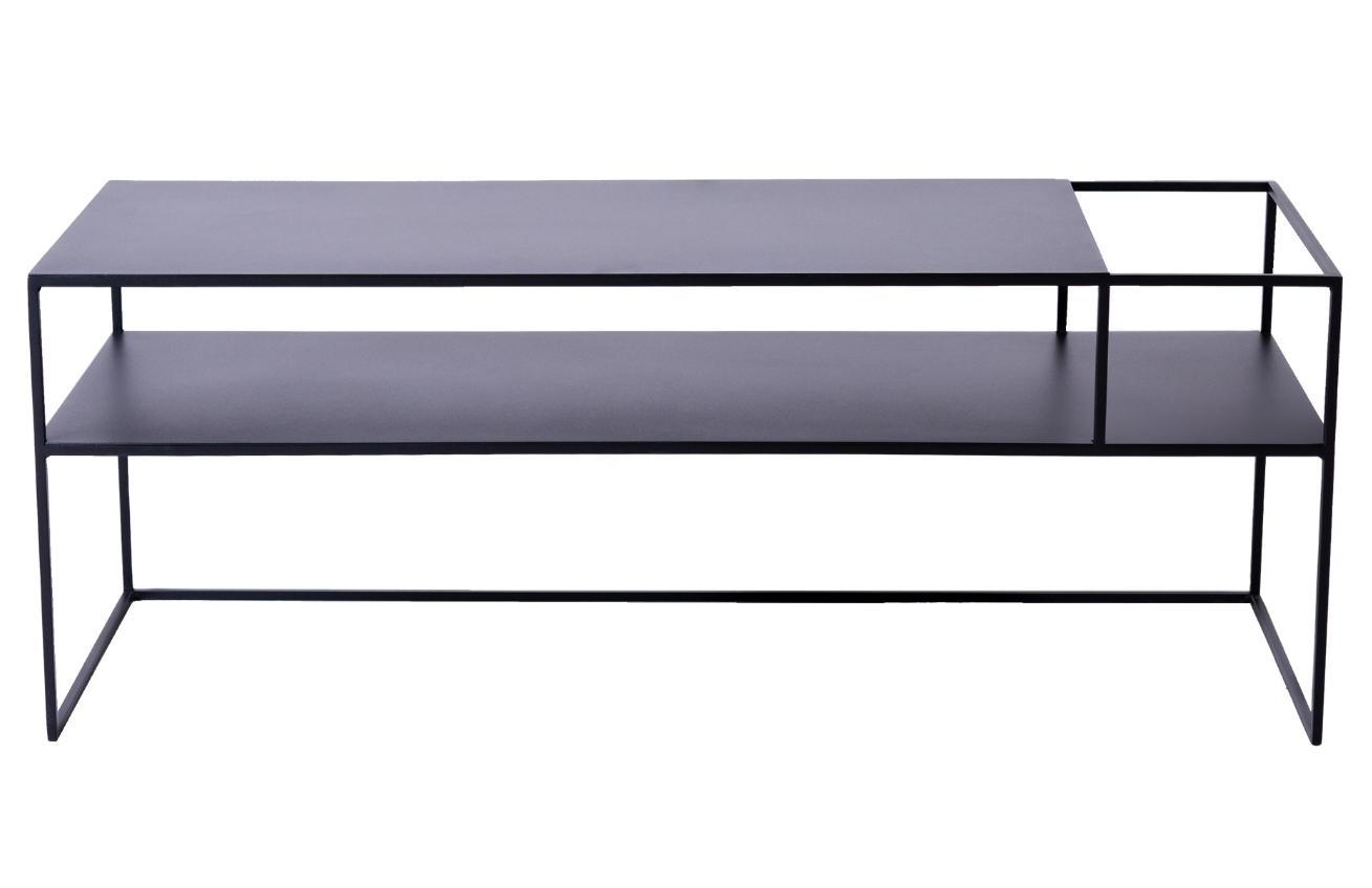 Nordic Design Černý kovový TV stolek Alonso 120 x 45 cm