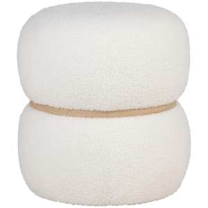 Nordic Living Bílý bouclé puf Manoda 41 cm