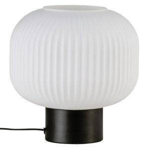 Nordlux Opálově bílá skleněná stolní lampa Milford s kovovou podstavou