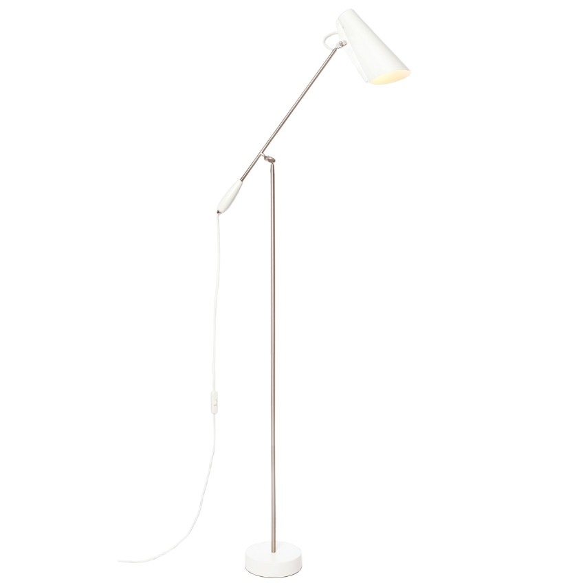 Northern Bílá kovová stojací lampa Birdy 133 cm