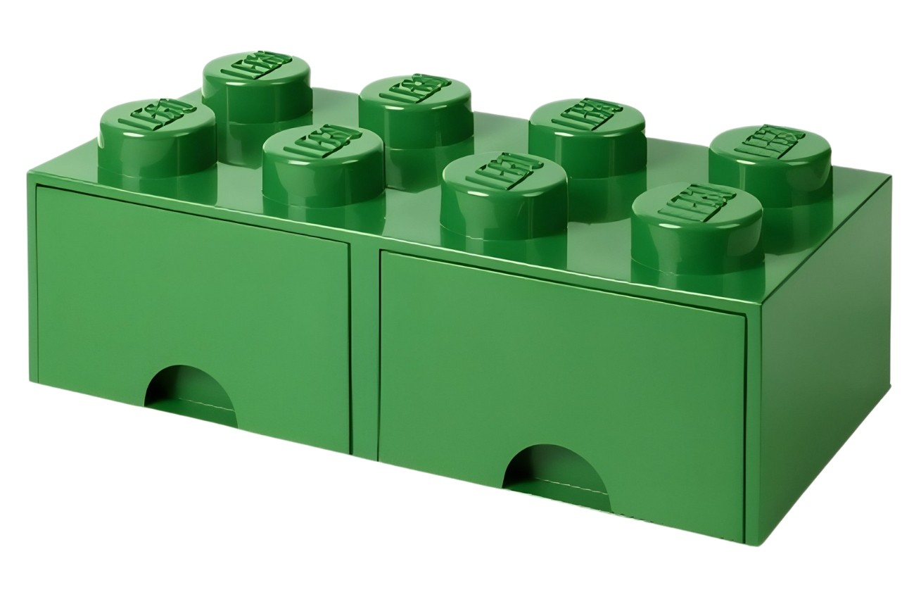 Tmavě zelený úložný box LEGO® Storage 25 x 50 cm