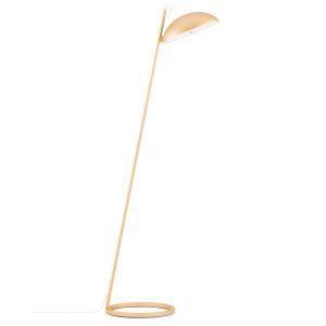 Zlatá kovová stojací LED lampa Nova Luce Flute 153 cm